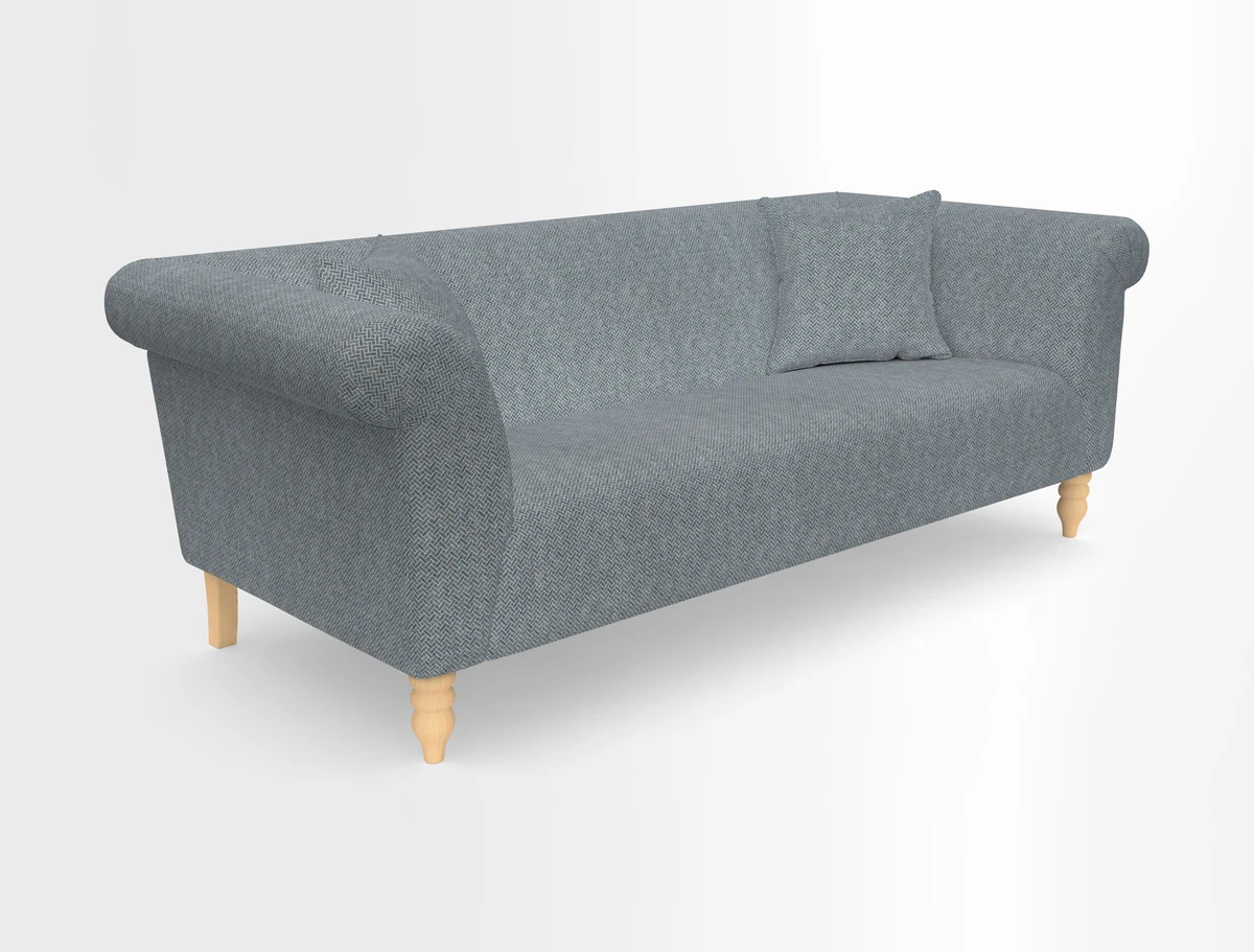 Exbury 3-seater sofa in Frond Stripe Large Storm with scatters in Frond All Over
