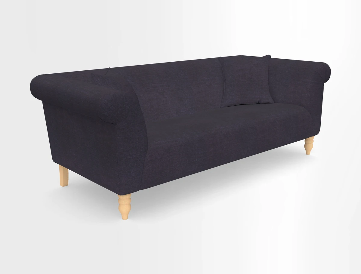 Exbury 3-seater sofa in Frond Stripe Large Storm with scatters in Frond All Over