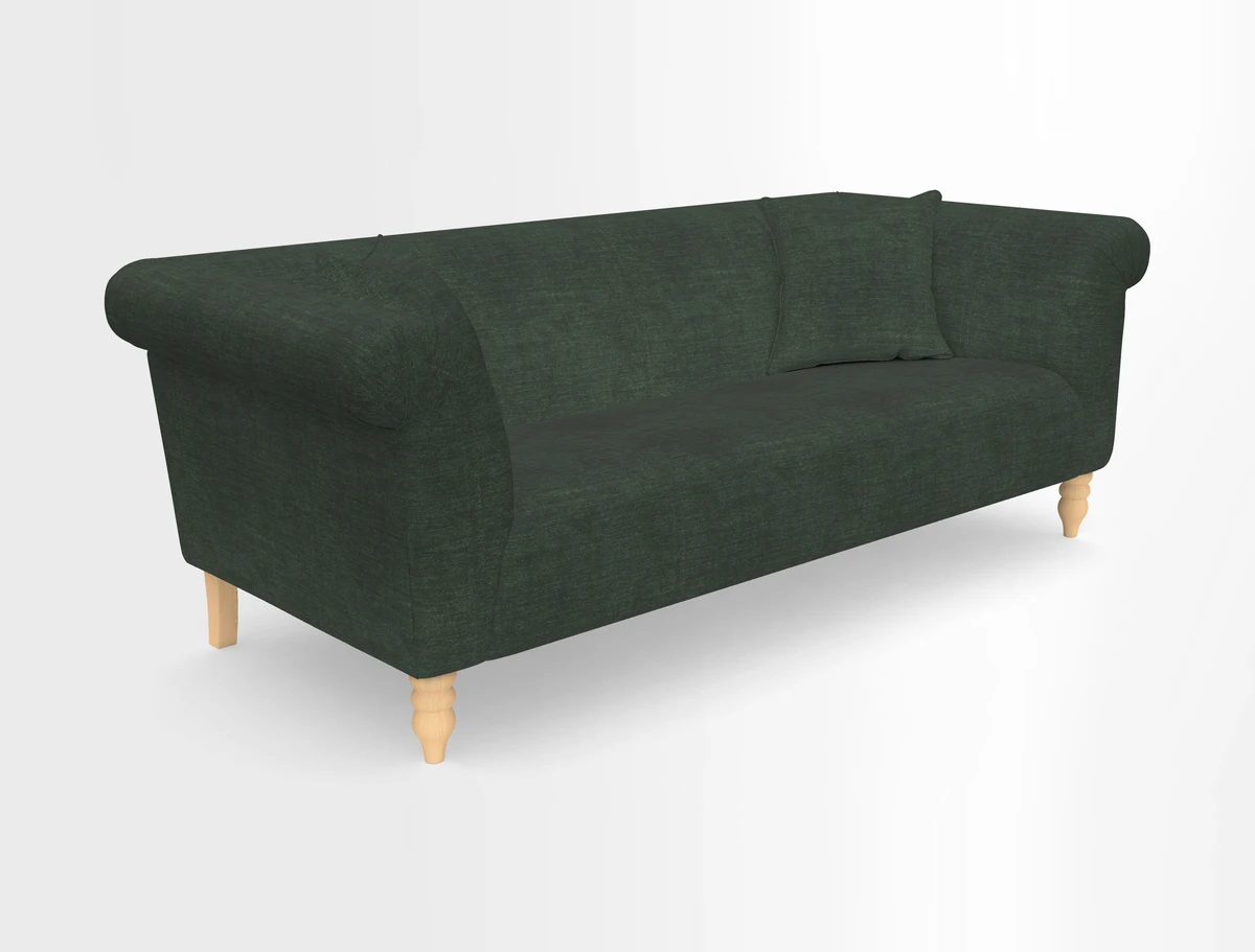 Exbury 3-seater sofa in Frond Stripe Large Storm with scatters in Frond All Over
