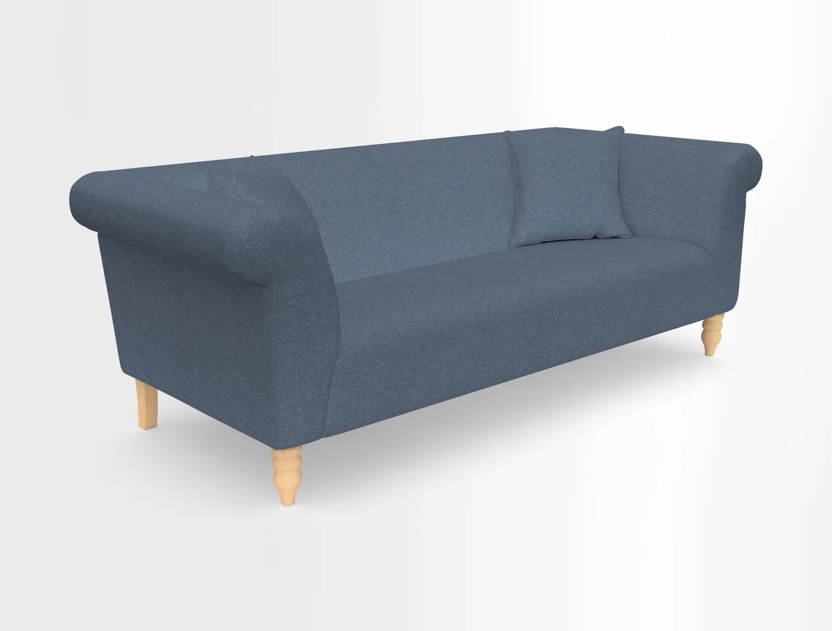 Exbury 3-seater sofa in Frond Stripe Large Storm with scatters in Frond All Over