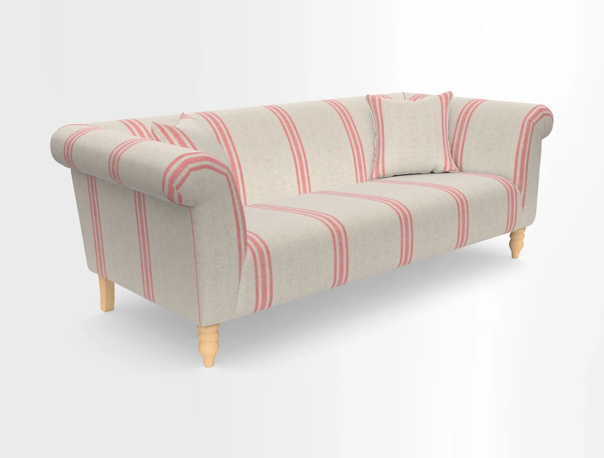 Exbury 3-seater sofa in Frond Stripe Large Storm with scatters in Frond All Over