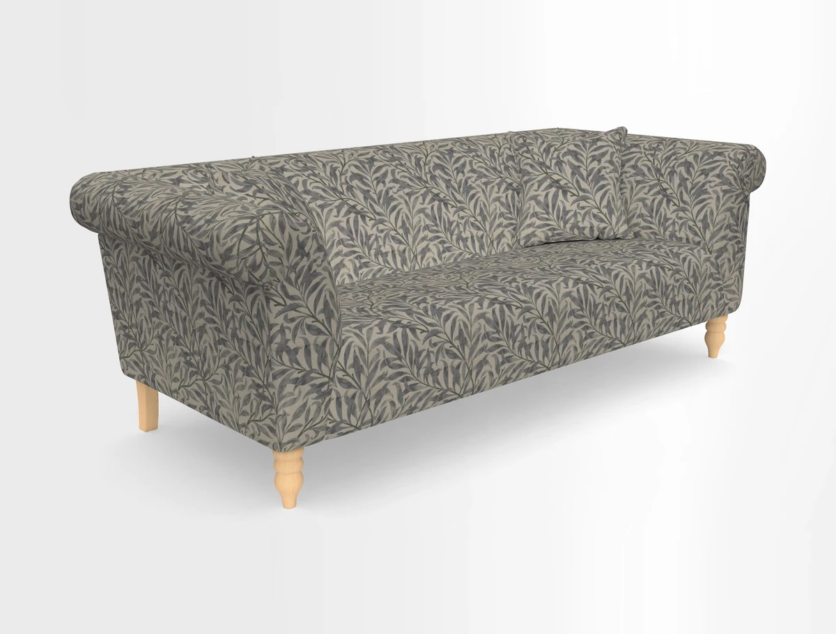 Exbury 3-seater sofa in Frond Stripe Large Storm with scatters in Frond All Over