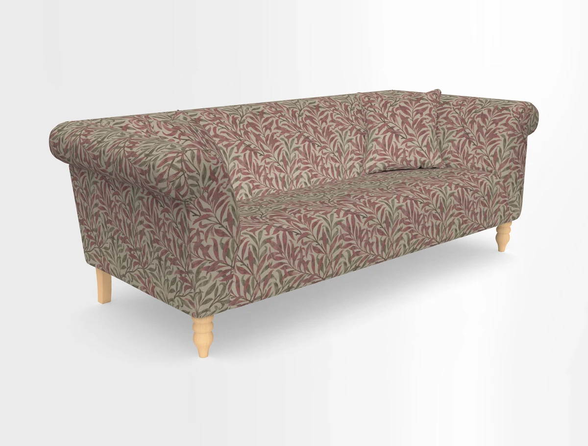 Exbury 3-seater sofa in Frond Stripe Large Storm with scatters in Frond All Over