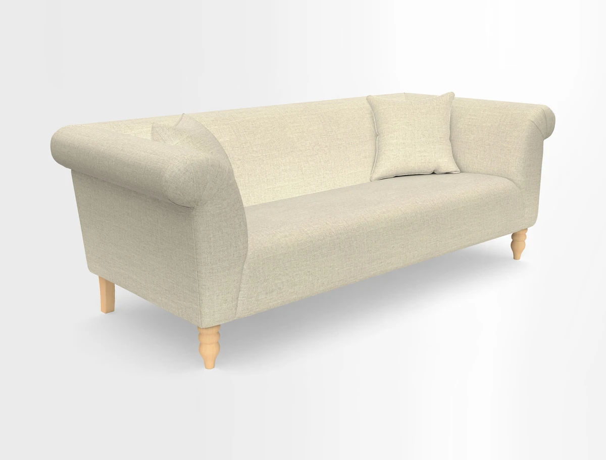 Exbury 3-seater sofa in Frond Stripe Large Storm with scatters in Frond All Over
