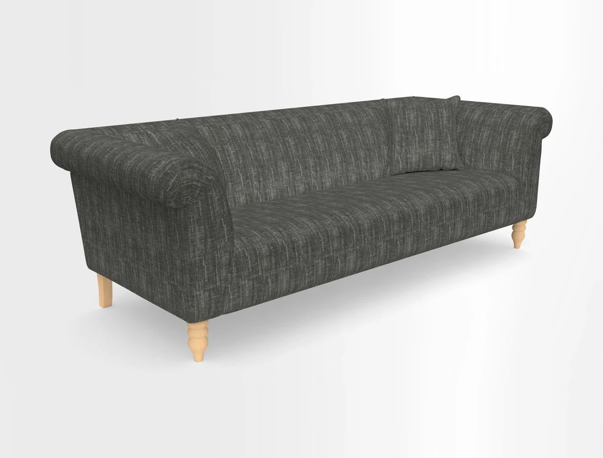 Exbury 3-seater sofa in Frond Stripe Large Storm with scatters in Frond All Over