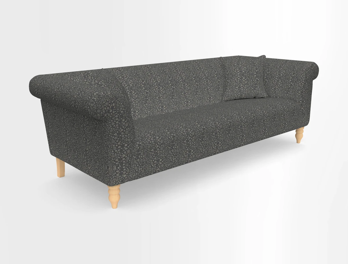 Exbury 3-seater sofa in Frond Stripe Large Storm with scatters in Frond All Over