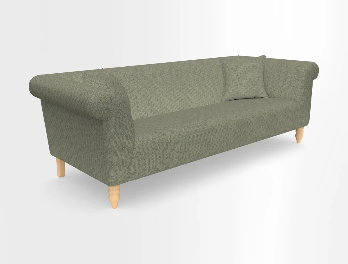 Exbury 3-seater sofa in Frond Stripe Large Storm with scatters in Frond All Over