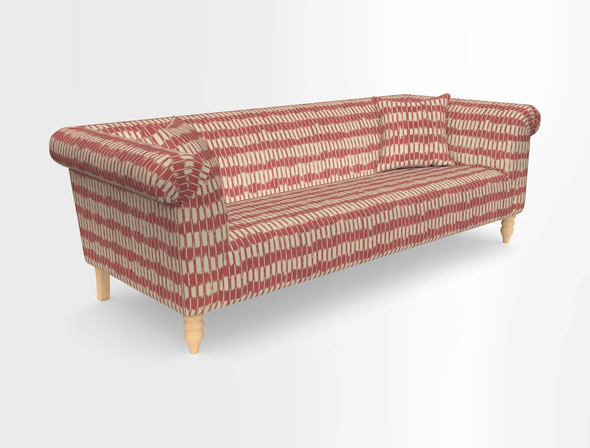 Exbury 3-seater sofa in Frond Stripe Large Storm with scatters in Frond All Over