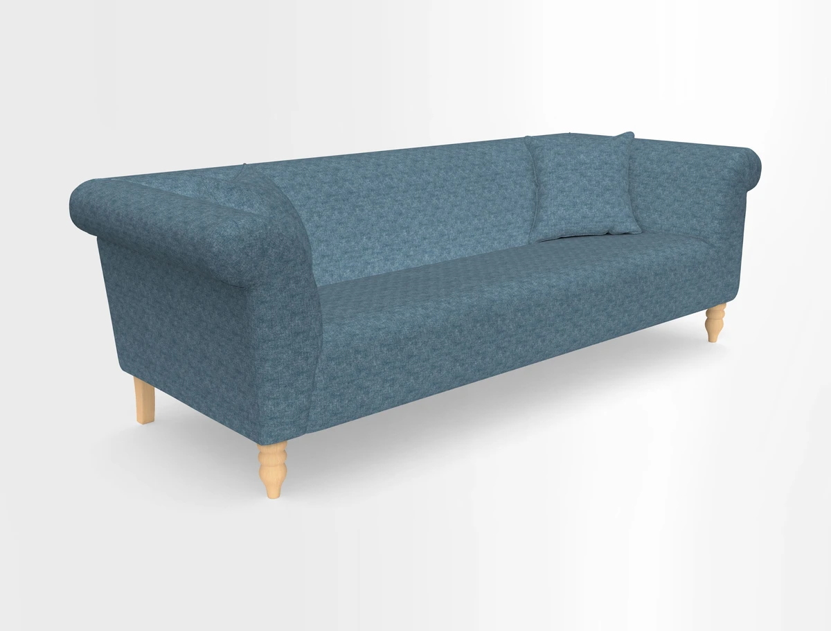 Exbury 3-seater sofa in Frond Stripe Large Storm with scatters in Frond All Over