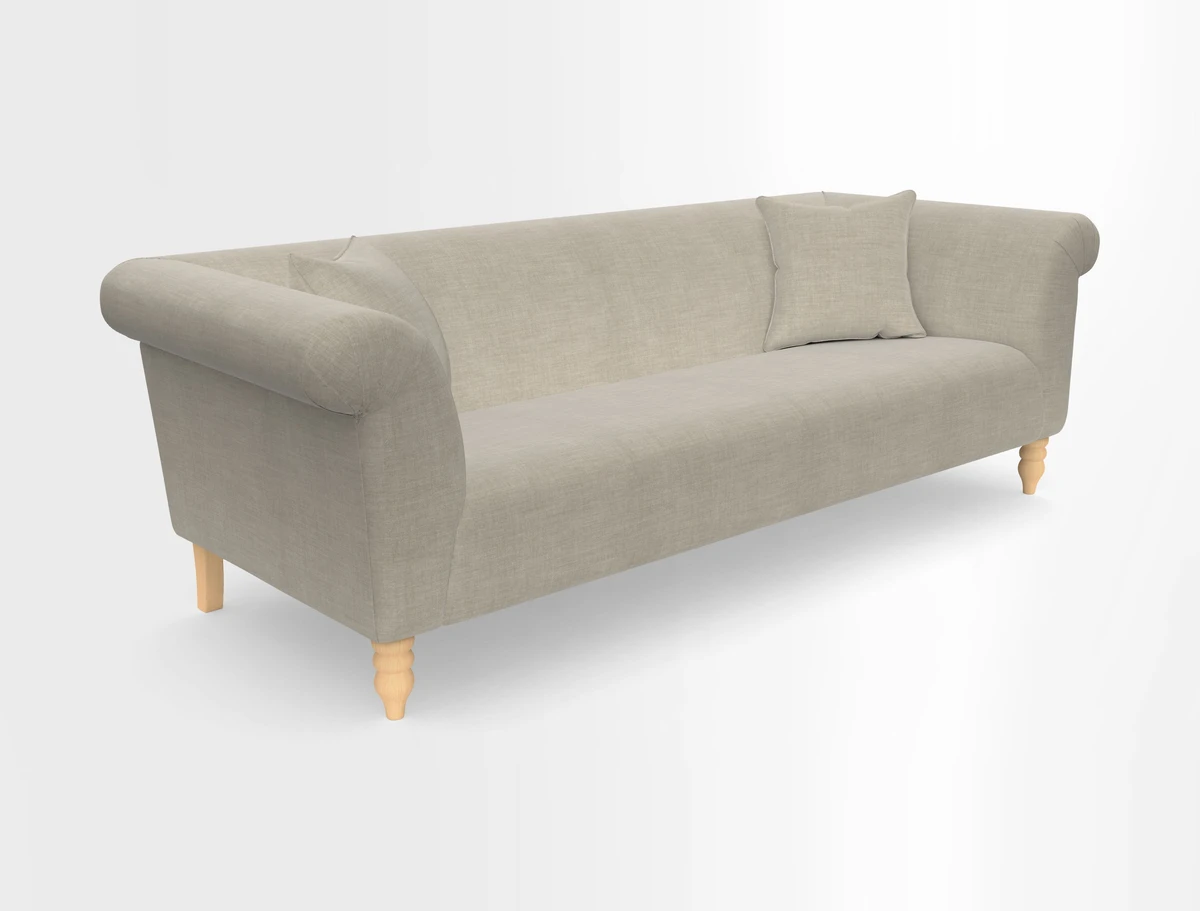 Exbury 3-seater sofa in Frond Stripe Large Storm with scatters in Frond All Over