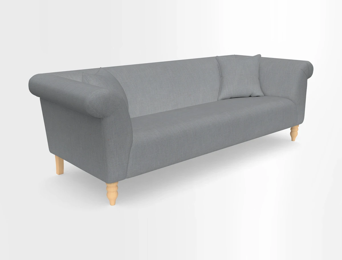 Exbury 3-seater sofa in Frond Stripe Large Storm with scatters in Frond All Over