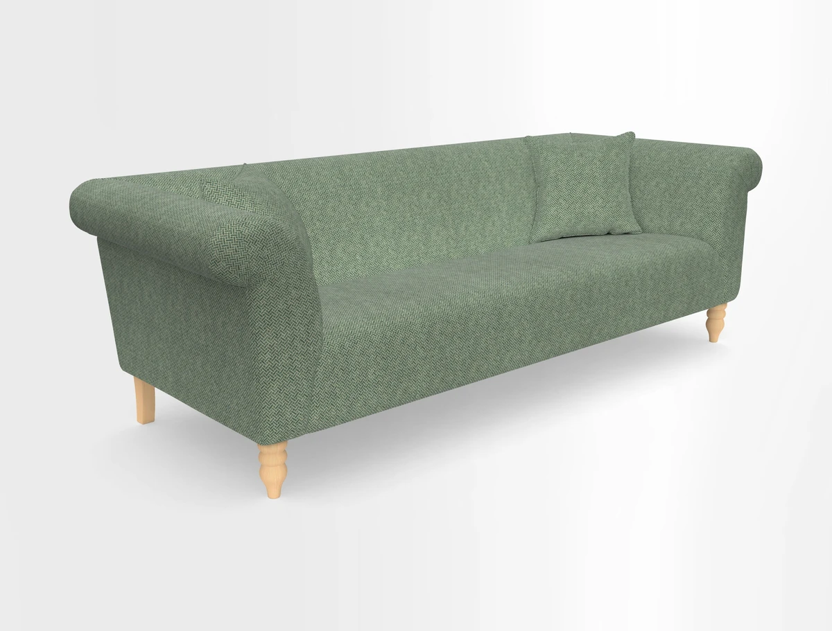 Exbury 3-seater sofa in Frond Stripe Large Storm with scatters in Frond All Over