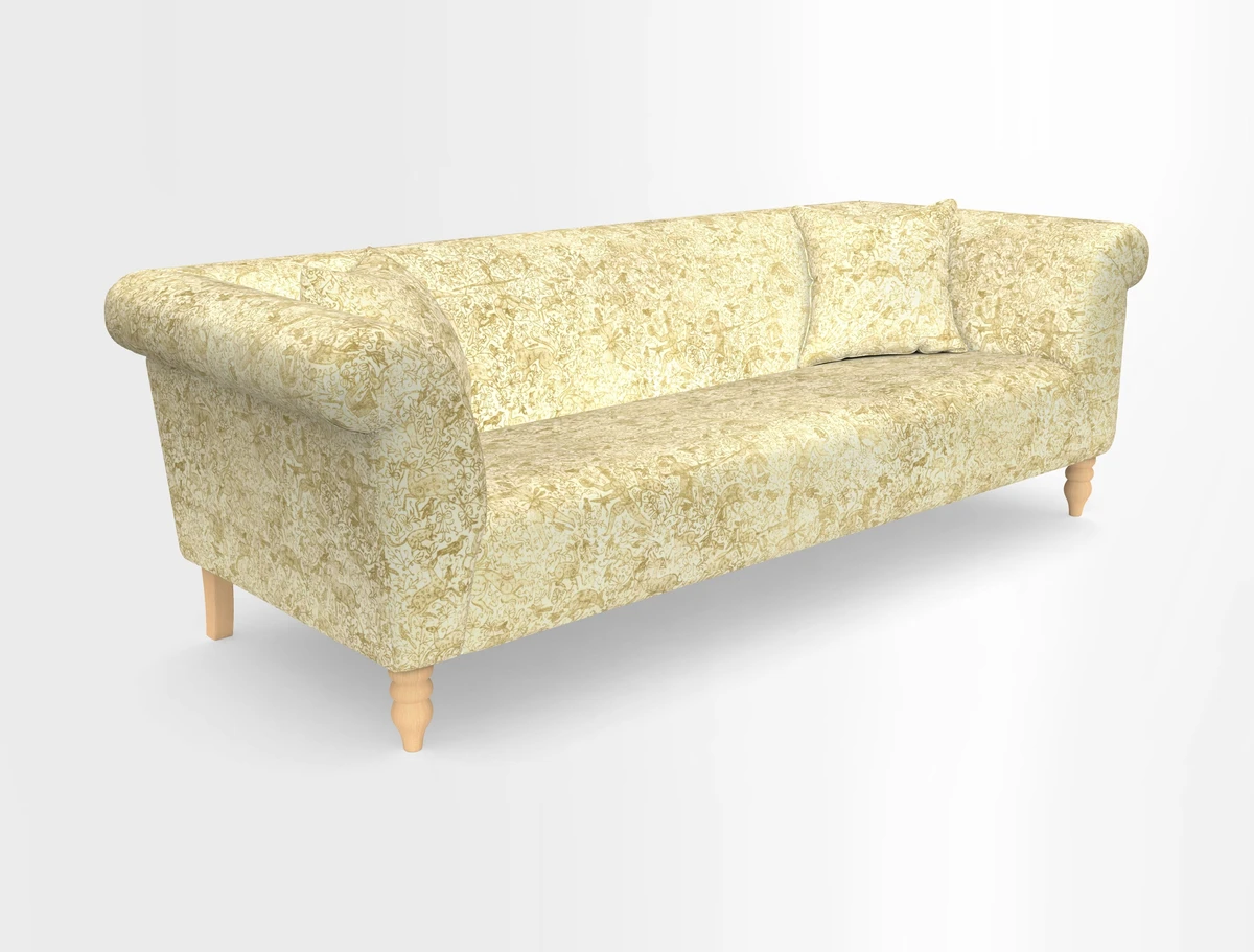 Exbury 3-seater sofa in Frond Stripe Large Storm with scatters in Frond All Over