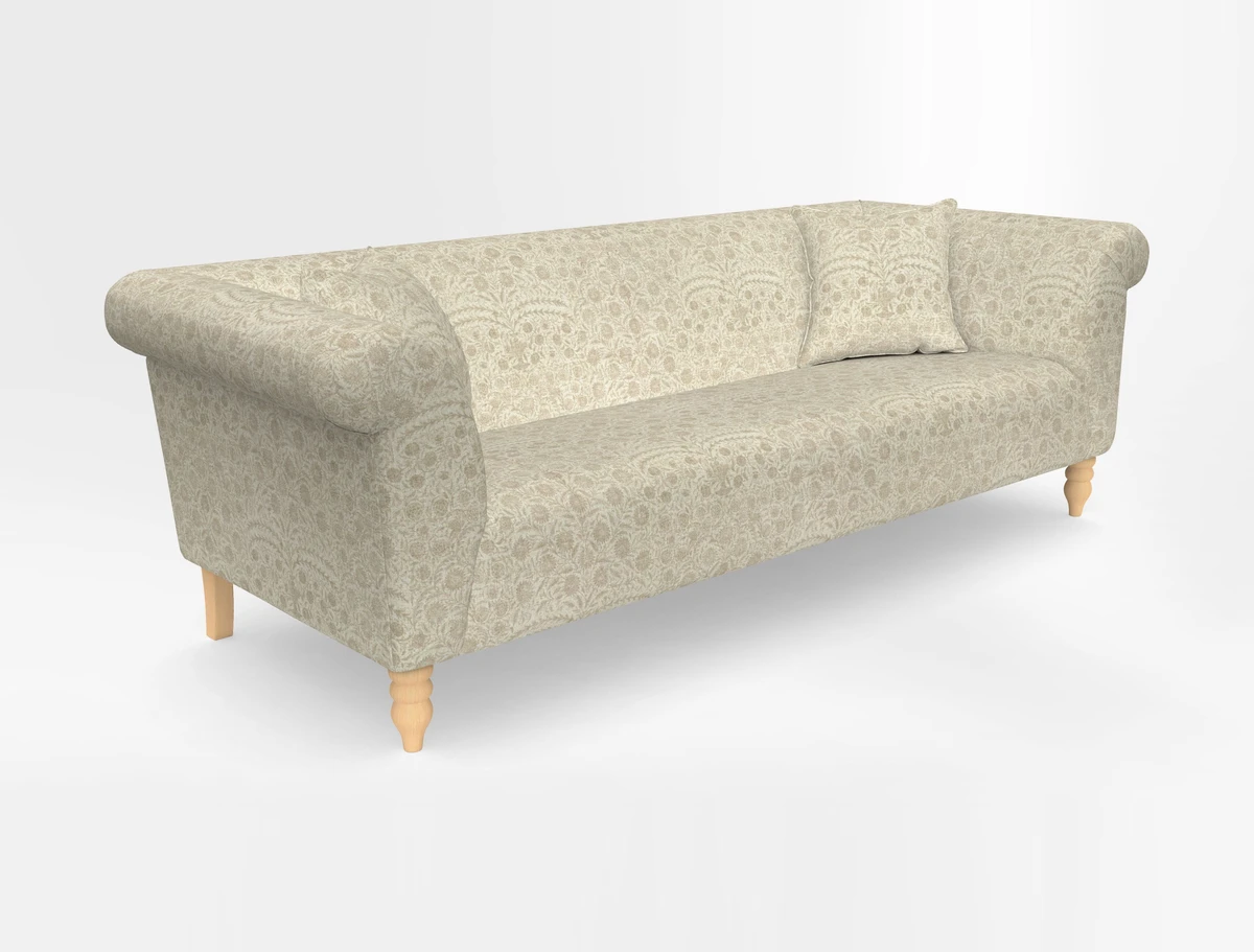 Exbury 3-seater sofa in Frond Stripe Large Storm with scatters in Frond All Over