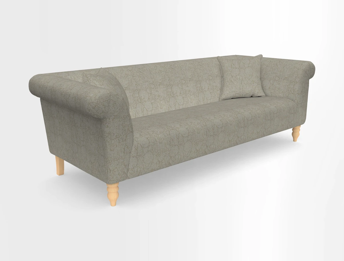 Exbury 3-seater sofa in Frond Stripe Large Storm with scatters in Frond All Over