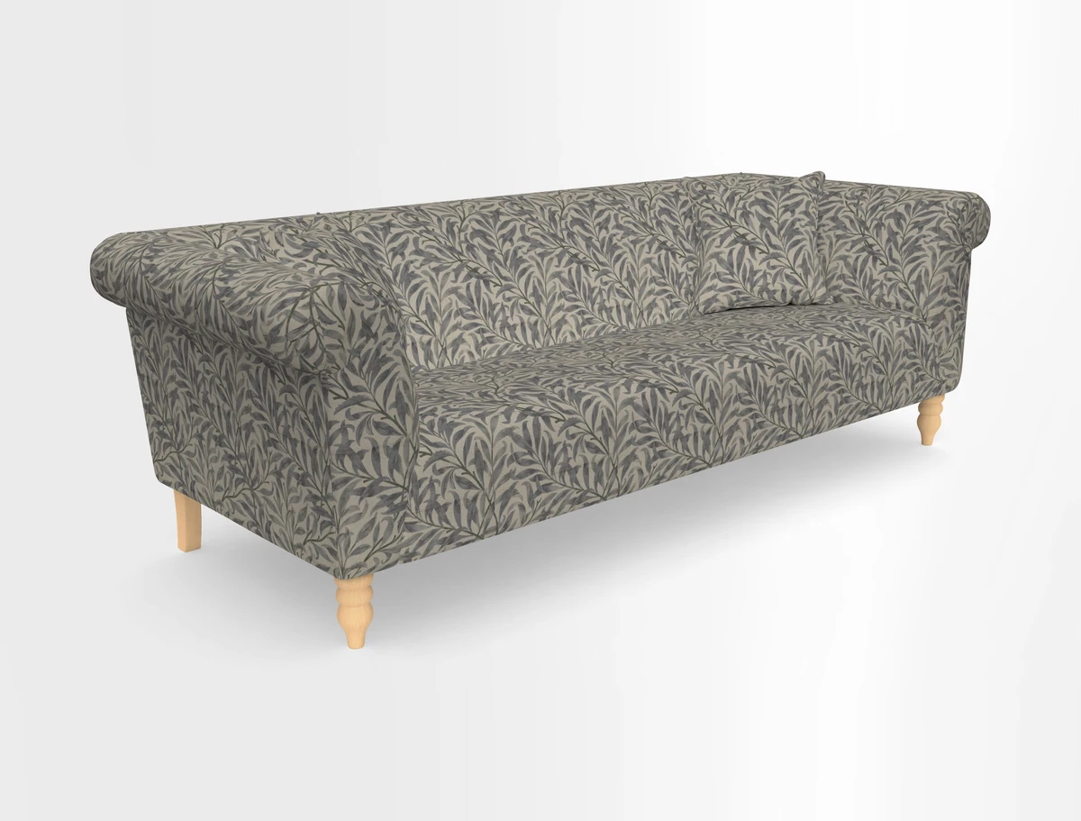 Exbury 3-seater sofa in Frond Stripe Large Storm with scatters in Frond All Over