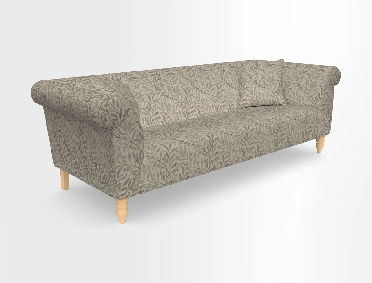 Exbury 3-seater sofa in Frond Stripe Large Storm with scatters in Frond All Over