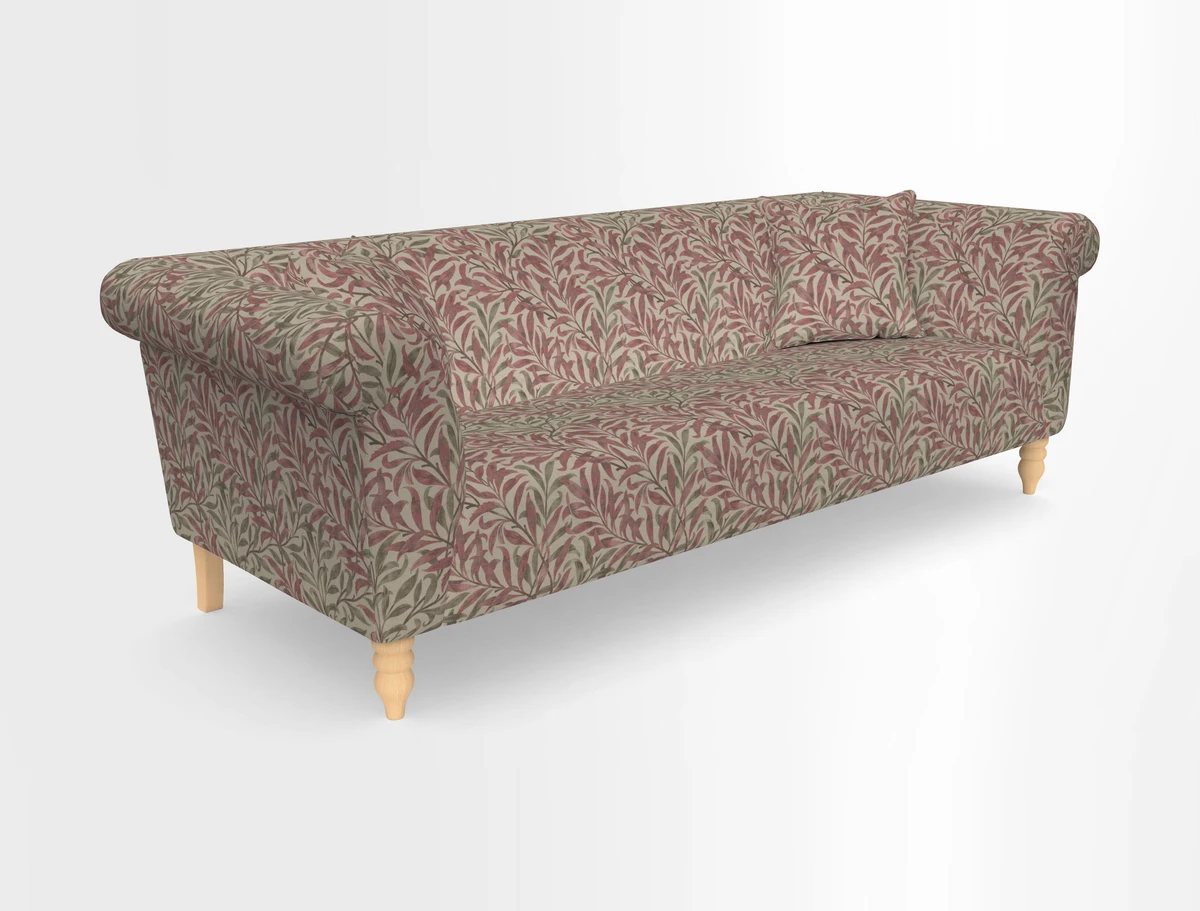 Exbury 3-seater sofa in Frond Stripe Large Storm with scatters in Frond All Over