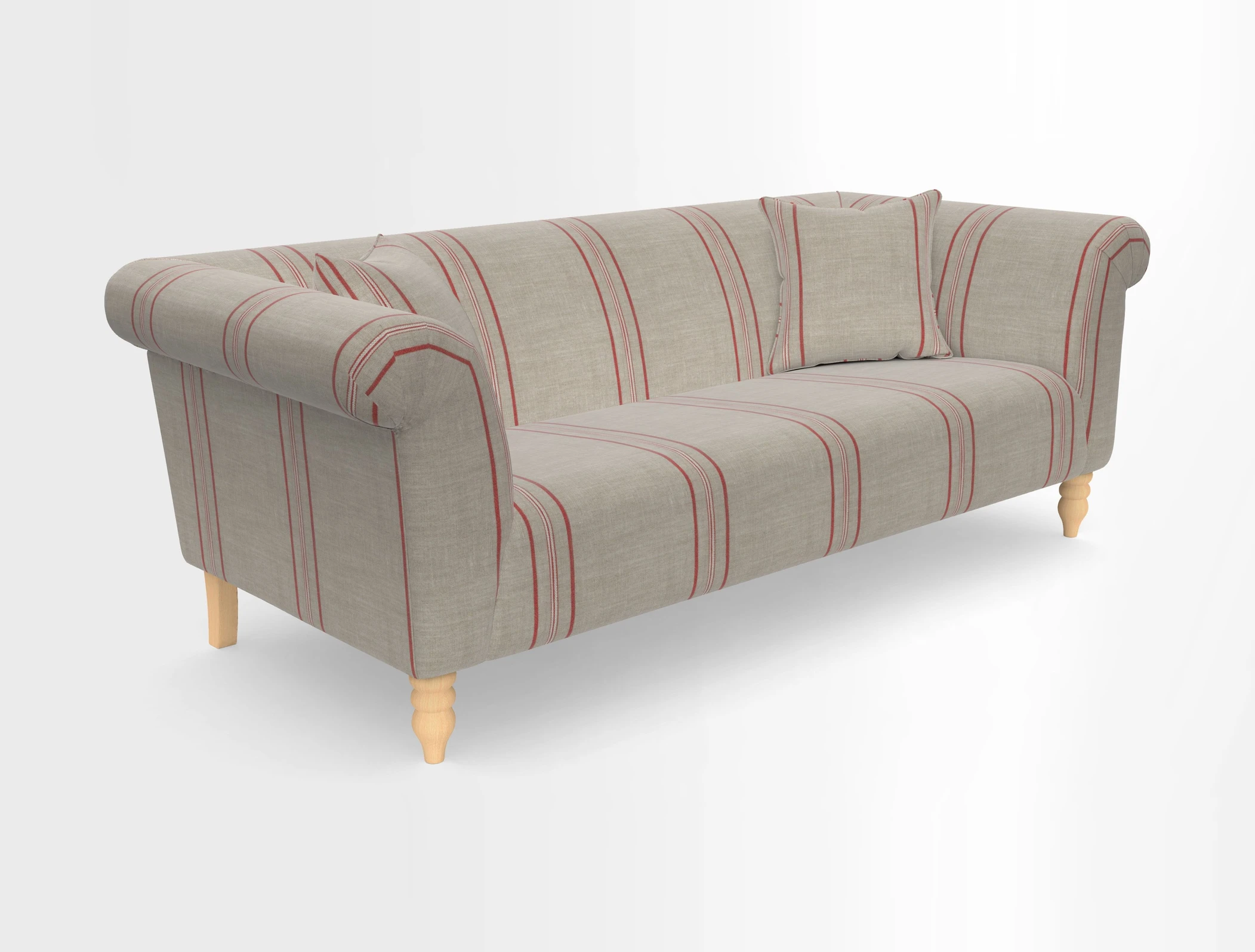 Exbury 3-seater sofa in Frond Stripe Large Storm with scatters in Frond All Over
