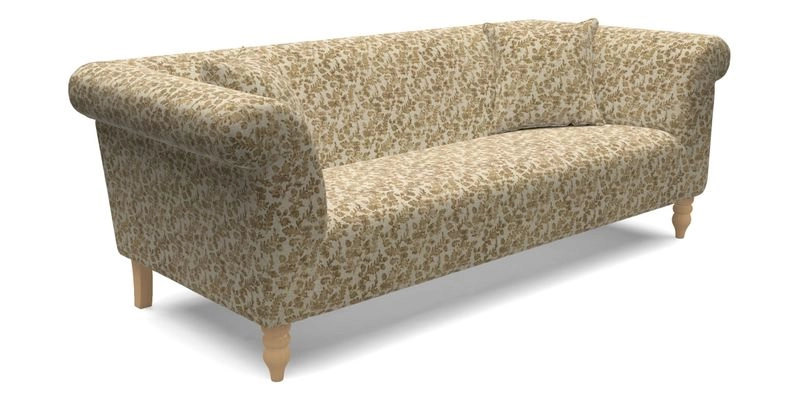 Exbury 3 seater sofa in Padua Pavement Forest with scatters in Gertrude Jekyll Velvet Ink