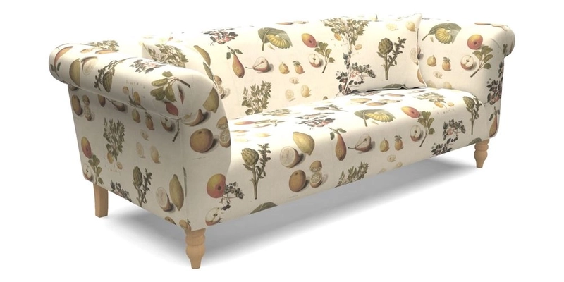 Exbury 3 Seater Sofa in Padua Pavement Forest with Scatters in Gertrude Jekyll Velvet Ink