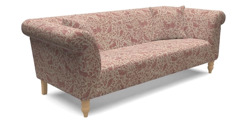  Exbury 4 Seater Sofa in Threads of India Opulent Velvets Paisley Splendour Rouge