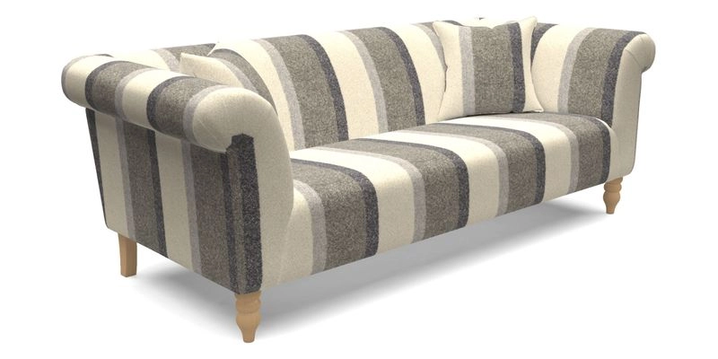 Exbury 3 Seater Sofa in Padua Pavement Forest with Scatters in Gertrude Jekyll Velvet Ink