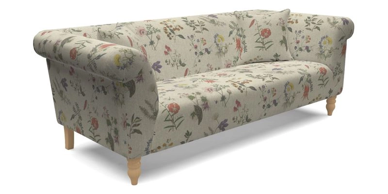  Exbury 4 Seater Sofa in Threads of India Opulent Velvets Paisley Splendour Rouge