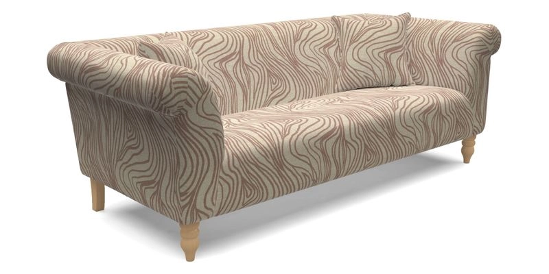 Exbury 3 seater sofa in Padua Pavement Forest with scatters in Gertrude Jekyll Velvet Ink