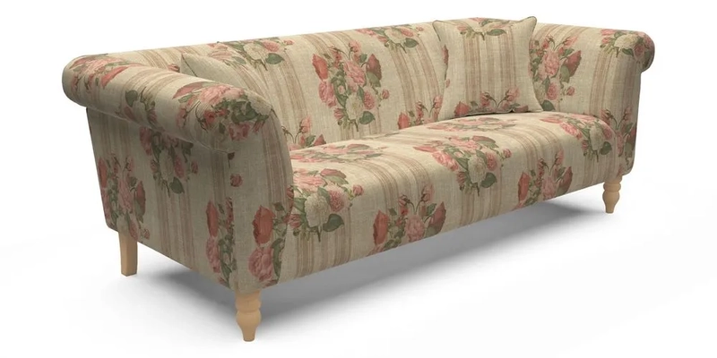 Exbury 3 Seater Sofa in Padua Pavement Forest with Scatters in Gertrude Jekyll Velvet Ink