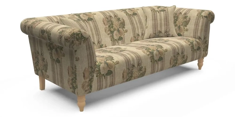  Exbury 4 Seater Sofa in Threads of India Opulent Velvets Paisley Splendour Rouge