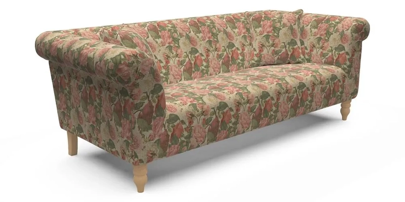  Exbury 4 Seater Sofa in Threads of India Opulent Velvets Paisley Splendour Rouge
