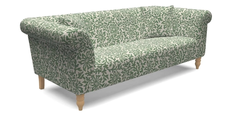 Exbury 3 Seater Sofa in Padua Pavement Forest with Scatters in Gertrude Jekyll Velvet Ink
