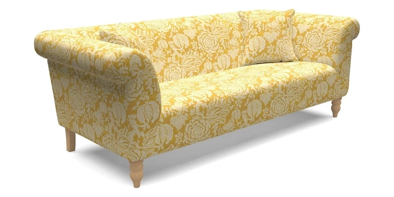  Exbury 4 Seater Sofa in Threads of India Opulent Velvets Paisley Splendour Rouge