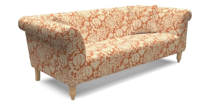  Exbury 4 Seater Sofa in Threads of India Opulent Velvets Paisley Splendour Rouge