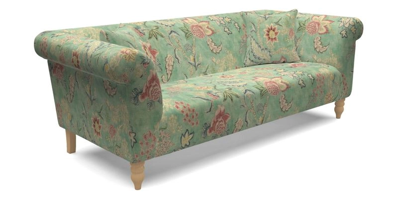  Exbury 4 Seater Sofa in Threads of India Opulent Velvets Paisley Splendour Rouge