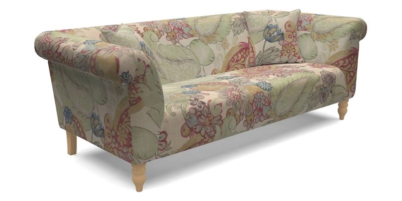  Exbury 4 Seater Sofa in Threads of India Opulent Velvets Paisley Splendour Rouge