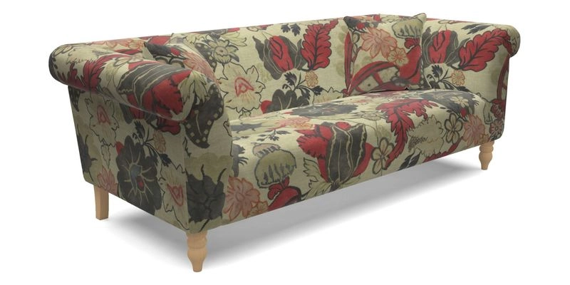  Exbury 4 Seater Sofa in Threads of India Opulent Velvets Paisley Splendour Rouge