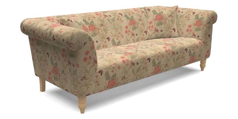 Exbury 3 Seater Sofa in Padua Pavement Forest with Scatters in Gertrude Jekyll Velvet Ink