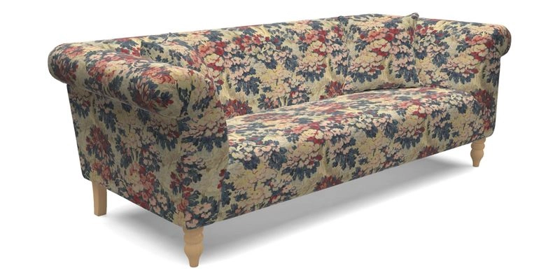  Exbury 4 Seater Sofa in Threads of India Opulent Velvets Paisley Splendour Rouge