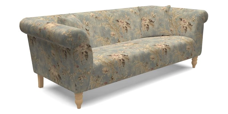  Exbury 4 Seater Sofa in Threads of India Opulent Velvets Paisley Splendour Rouge