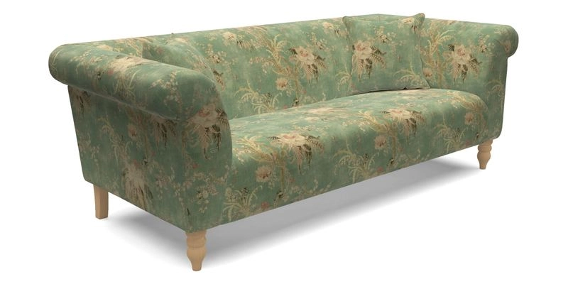  Exbury 4 Seater Sofa in Threads of India Opulent Velvets Paisley Splendour Rouge