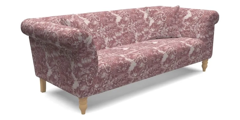 Exbury 3 Seater Sofa in Padua Pavement Forest with Scatters in Gertrude Jekyll Velvet Ink