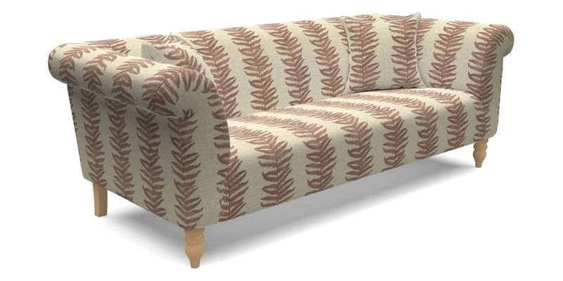 Exbury 3 seater sofa in Padua Pavement Forest with scatters in Gertrude Jekyll Velvet Ink
