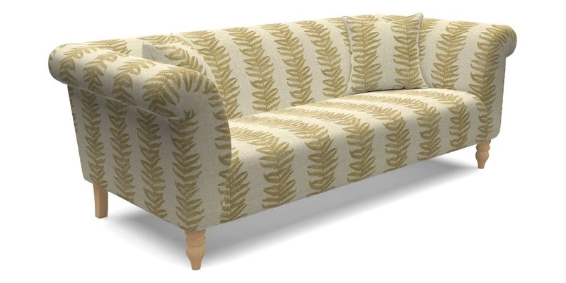 Exbury 3 seater sofa in Padua Pavement Forest with scatters in Gertrude Jekyll Velvet Ink