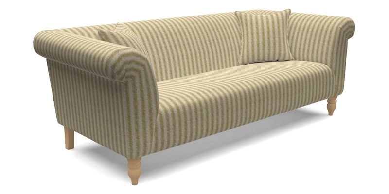 Exbury 3 seater sofa in Padua Pavement Forest with scatters in Gertrude Jekyll Velvet Ink