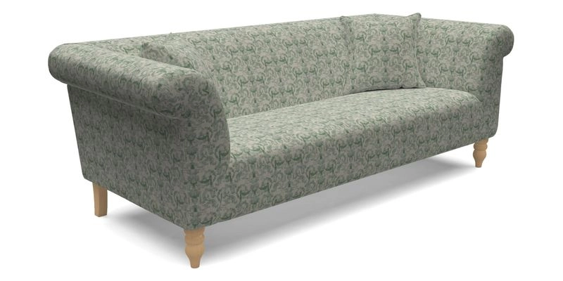 Exbury 3 Seater Sofa in Padua Pavement Forest with Scatters in Gertrude Jekyll Velvet Ink