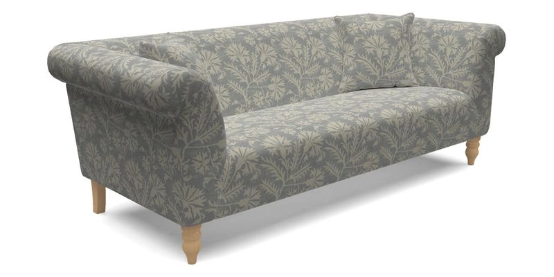  Exbury 4 Seater Sofa in Threads of India Opulent Velvets Paisley Splendour Rouge