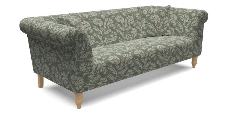  Exbury 4 Seater Sofa in Threads of India Opulent Velvets Paisley Splendour Rouge