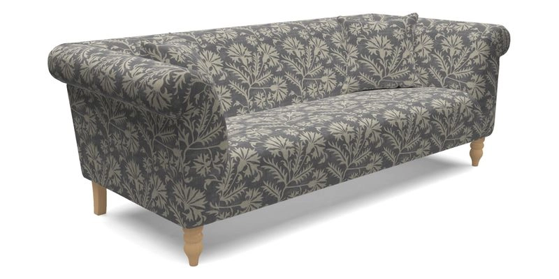  Exbury 4 Seater Sofa in Threads of India Opulent Velvets Paisley Splendour Rouge